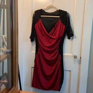 Red and Black lace dress. NWOT